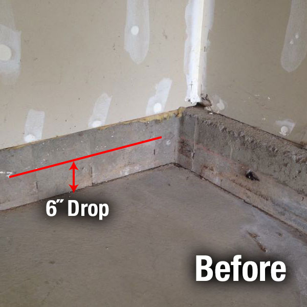 Cleveland West​ Concrete Floor Leveling Before