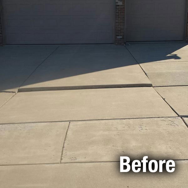 Cleveland West Concrete Driveway Leveling Before